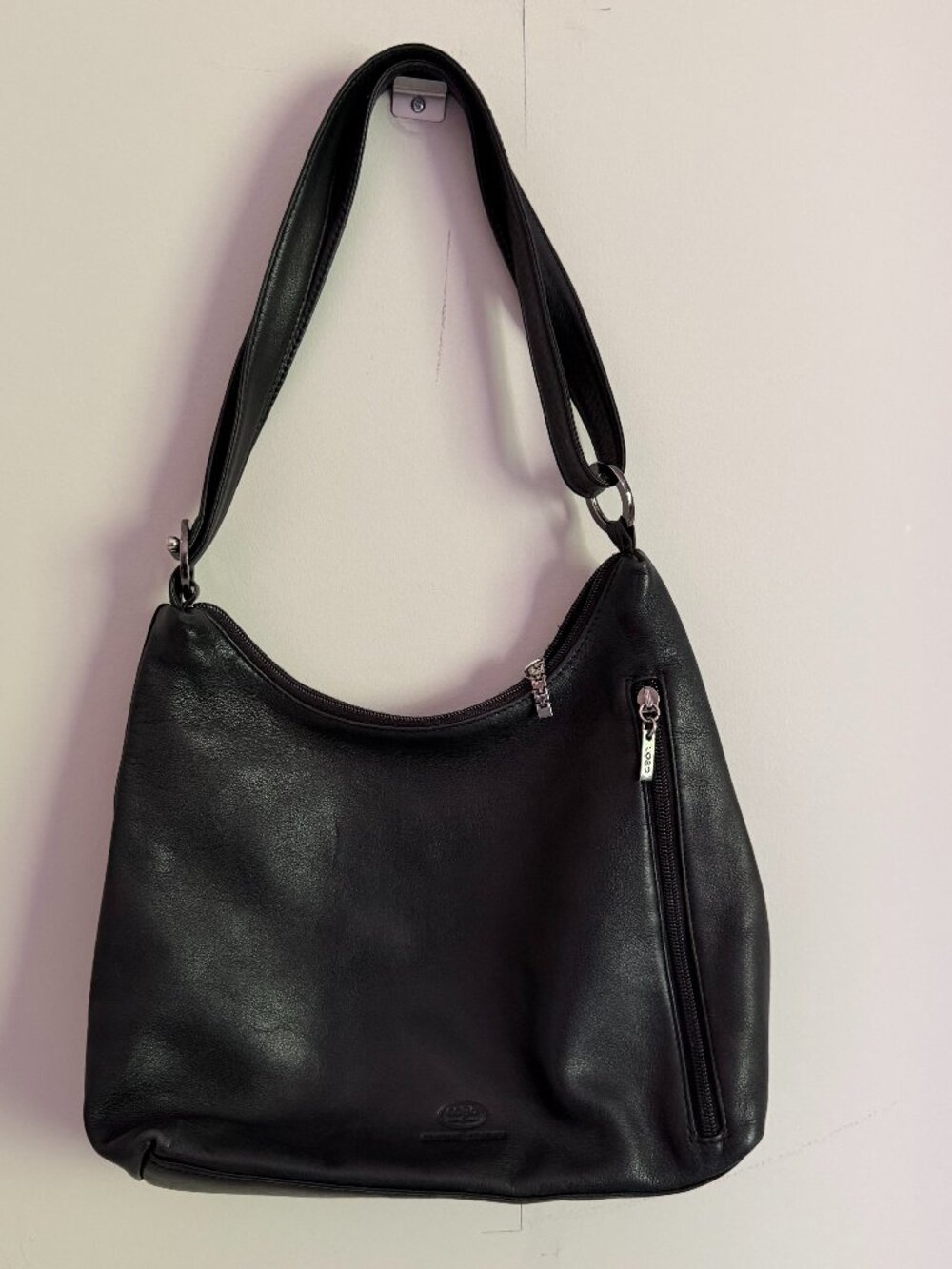 Vintage Cobo Internazionale Black Genuine Leather Hobo Shoulder Bag